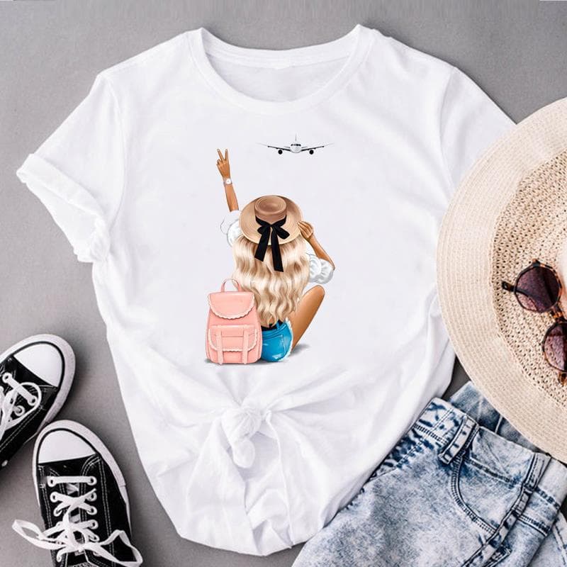 Graphic Tee Short Sleeve Coffee Love Style Trend Cute 90s Summer Top Print Ladies Female T Clothing Casual Women's Fashion T-shirt 4XL