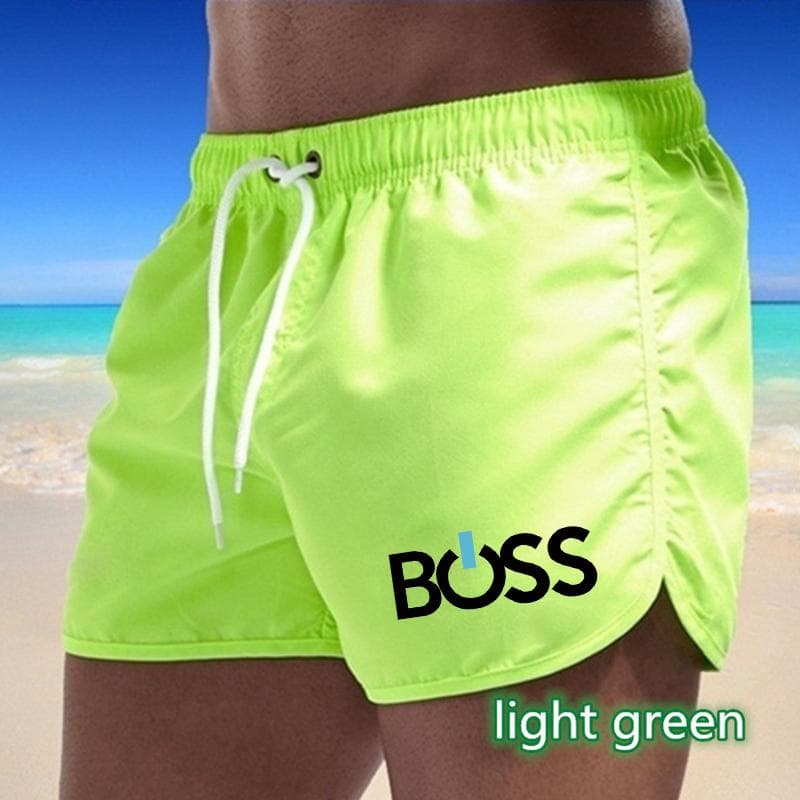 2025 Summer New Men's Quick-Drying Swim Trunks Sports Pants Swimwear Beach Shorts Jogging Shorts Sports Creative letter printing M green