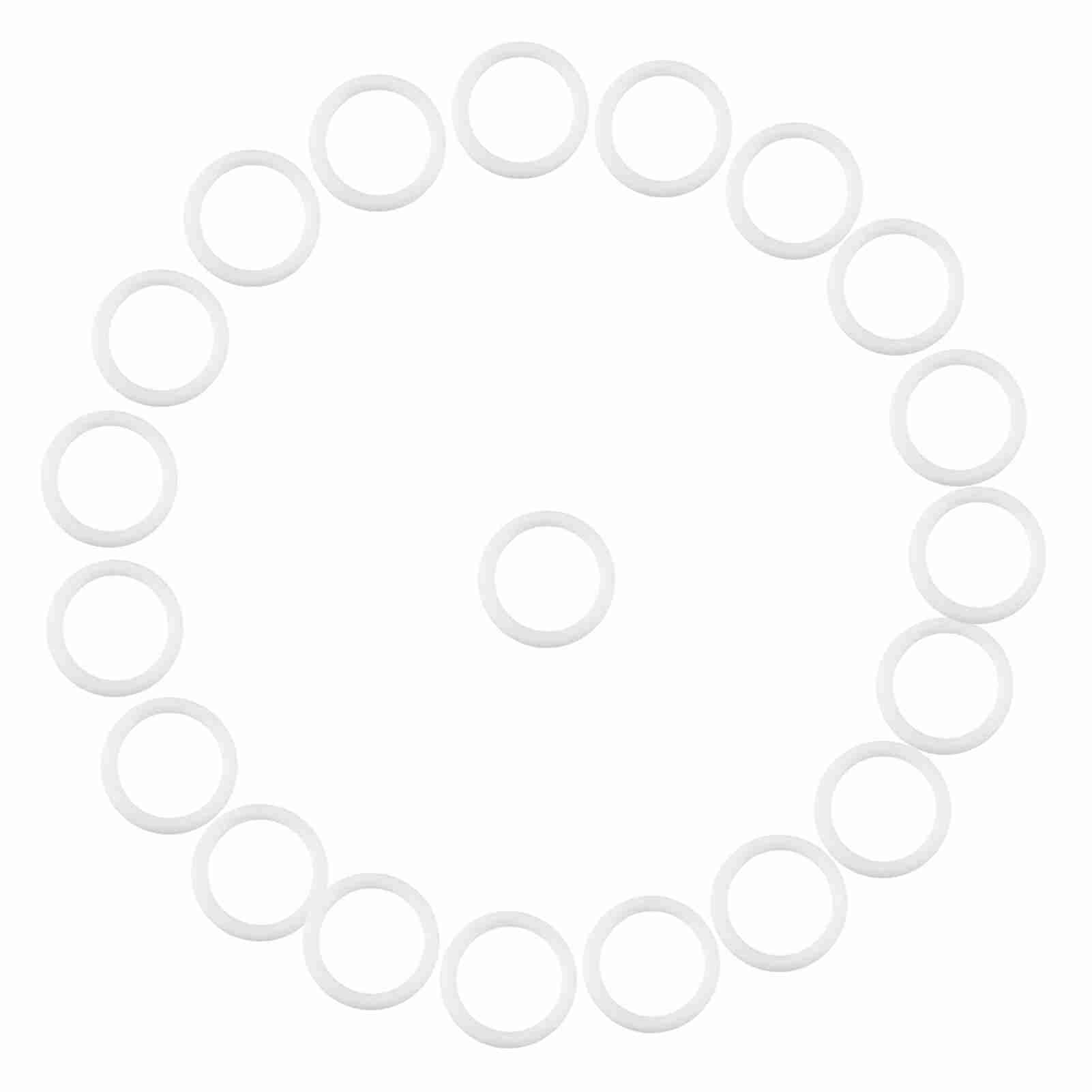 20pcs Silicone Safe O Rings Dummy Pacifier Chain Clips Adapter Holder for Baby White white