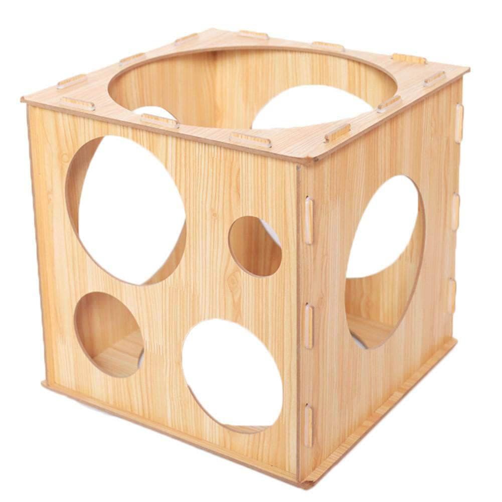 9 Holes Balloon Sizer Box Balloon Measurement Box Balloon Arch Kit Collapsible Wood Cube Balloon