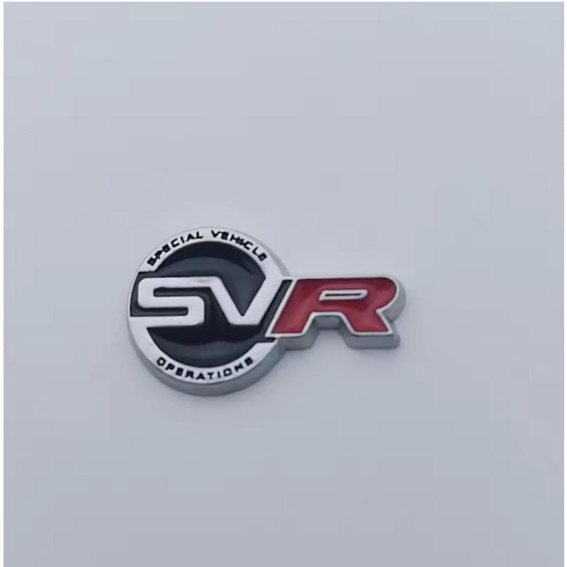 1Pcs 3D SVR Logo Car Steering Wheel Emblem Sticker Gear Control Emblem Badge for  R-ange R-over Discovery 2 Sport Evoque L405 Defender LR3 Silver&Black&Red