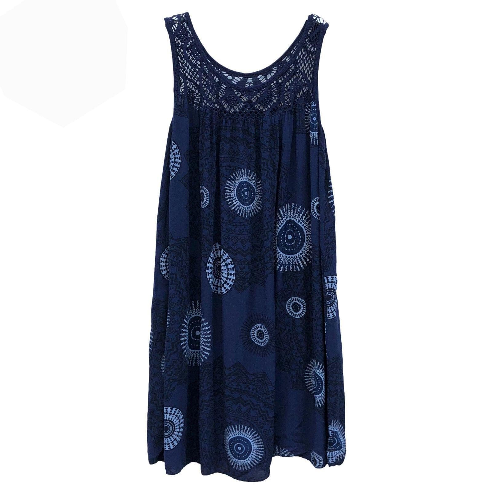 DAFIFY Women's Fashion Bohemia Summer Spring Sleeveless Suspenders O-Neck Casual Dresses XL