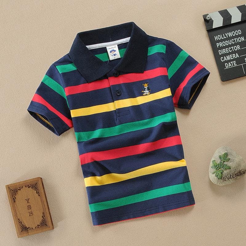 Summer Kids T-shirt Toddler Boys Tees Casual Short Sleeve Polo T Shirt Tops 6/100cm