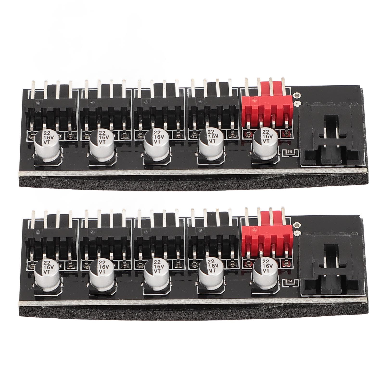 2PCS PWM Fan Hub 12V 4 Pin 5 Way Space Saving CPU Cooling Hub Controller with 3 Pin and 4 Pin Cable