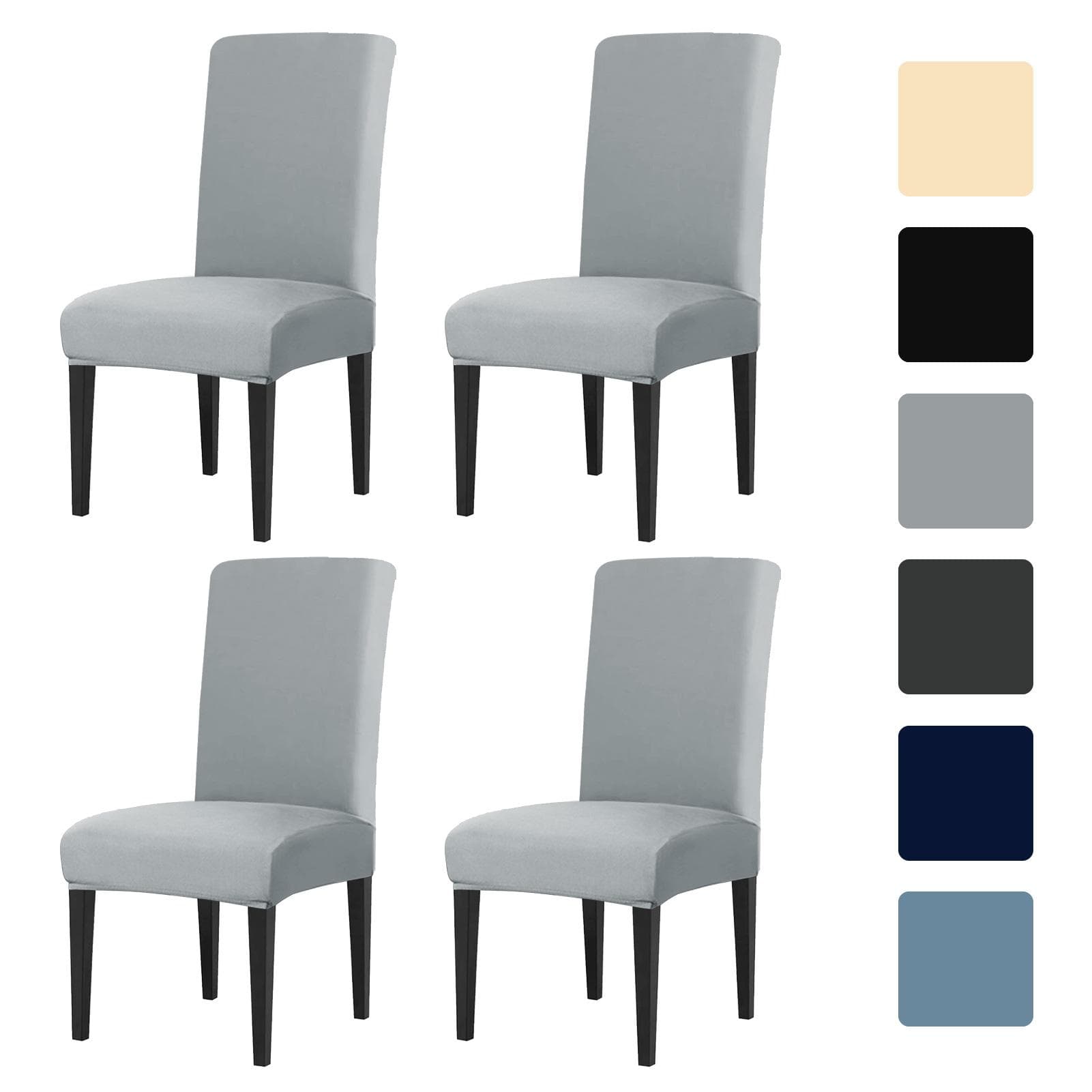 Set of 4-16pcs Dining Chair Covers Stretch Seat Protector Elastic Non Slip Removable Washable Slipcovers for Hotel Home Kitchen 4pcs