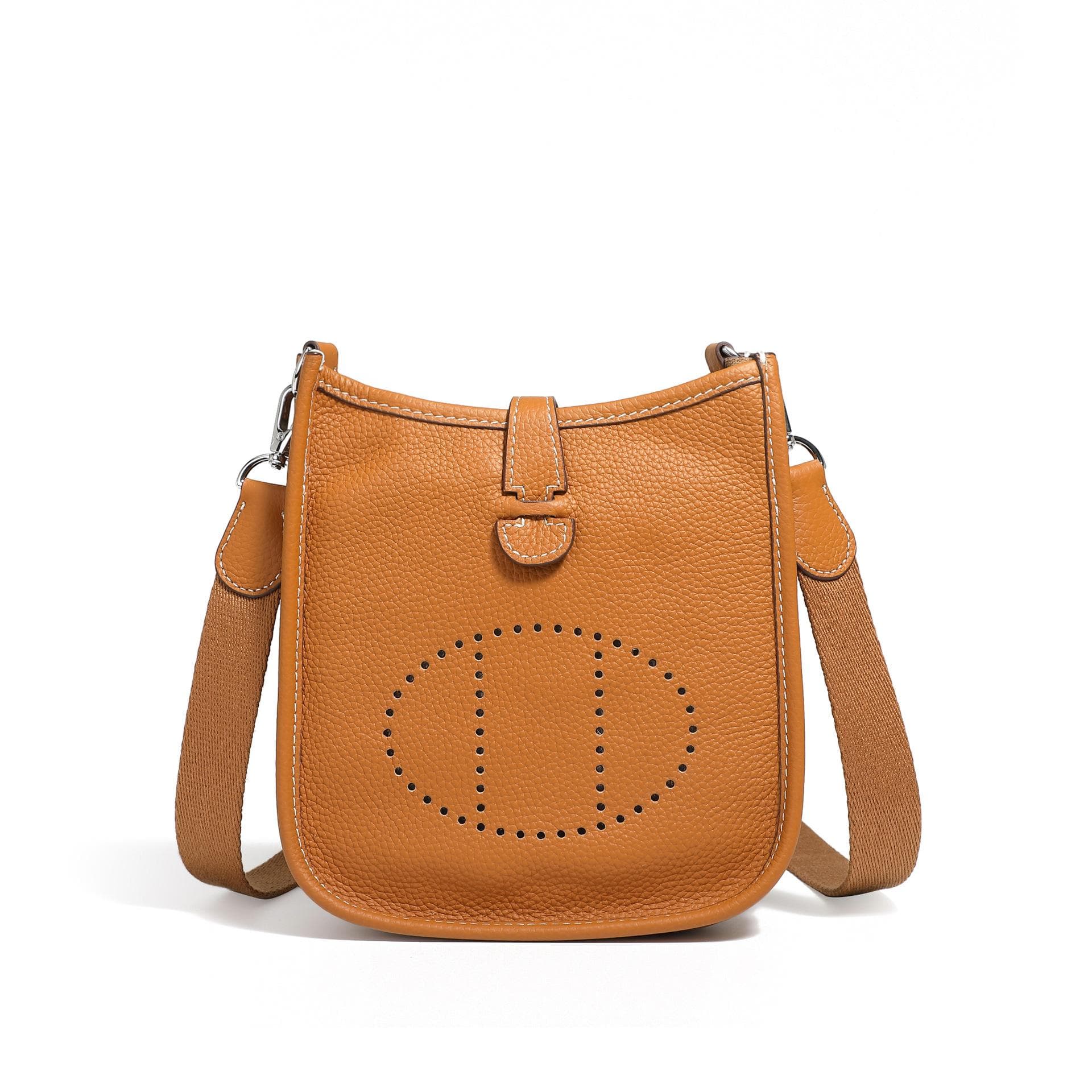 Spring and Summer First Layer Leather Saddle Leather Bag for Women with All Diagonal Small Bag 18*5*18 brown