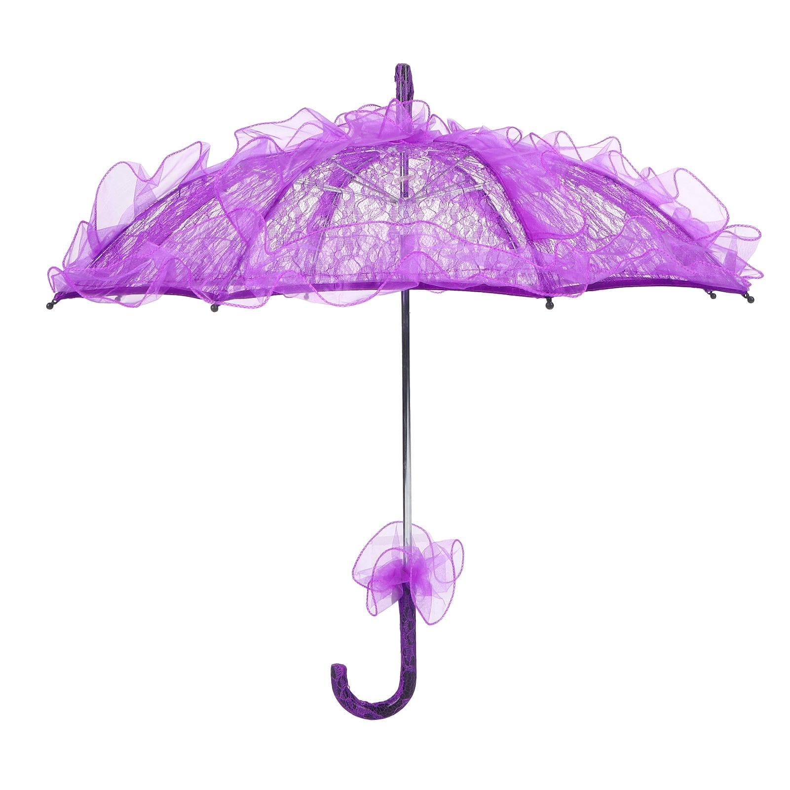 Wedding Bride Umbrella Unique Foldable Lace Fabric Parasol Umbrella Performance PropsPurple purple