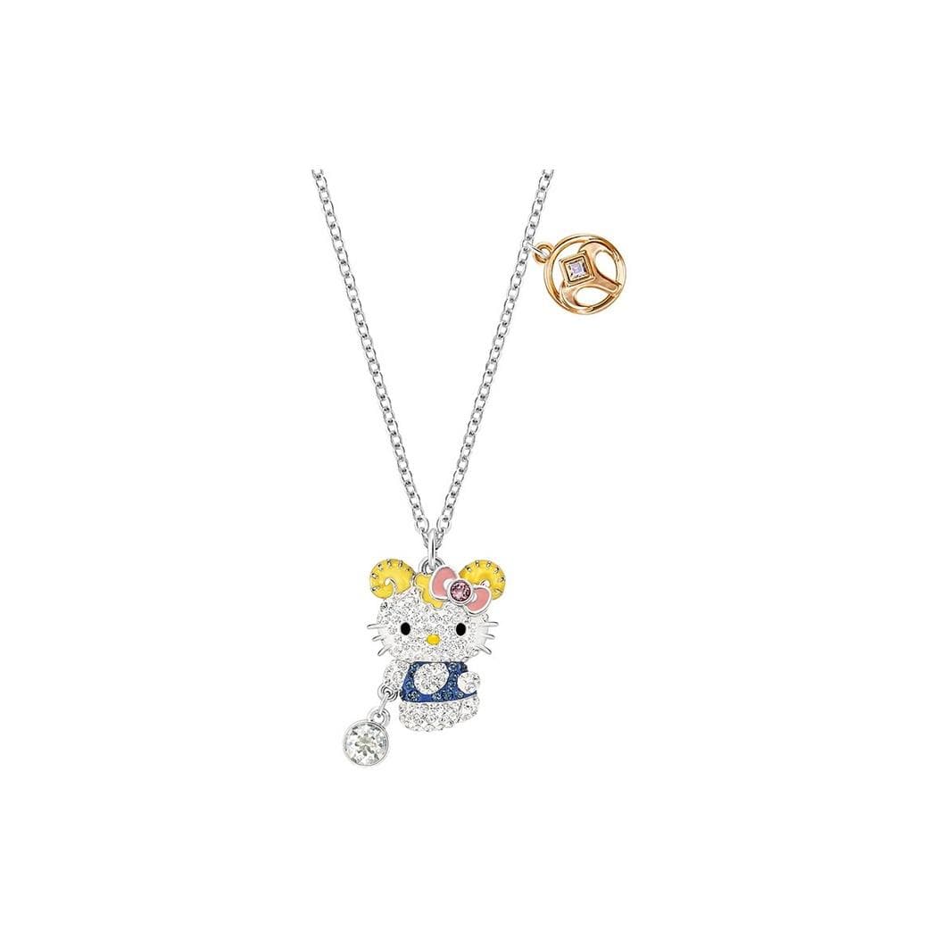 Swarovski Hello Kitty Aries Zodiac Necklace Women necklace 5192746 White Gold,L