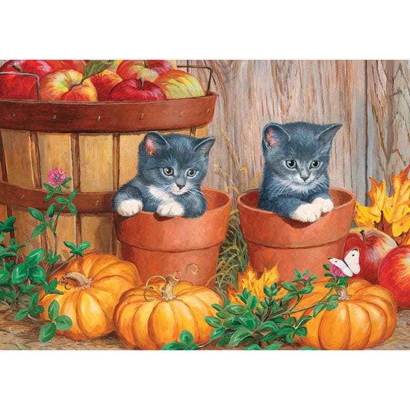 5D DIY Diamond embroidery Diamond mosaic Pumpkin cat Round Diamond painting Cross stitch 20X30CM