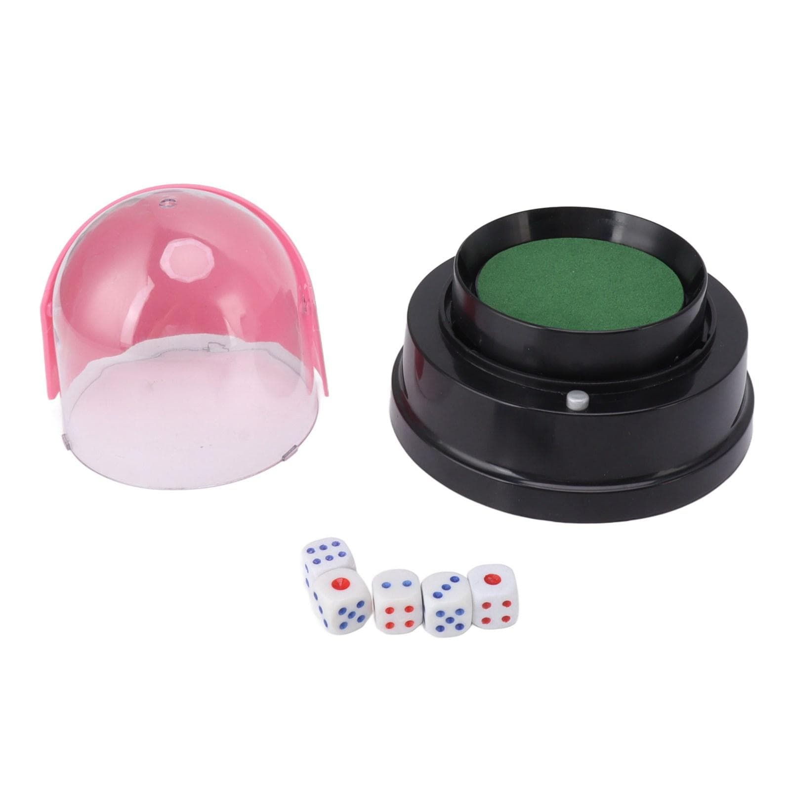 Automatic Dice Cup PP Electrical Shaking Dice Roller Cup Set with 5 Dice for KTV Pub Bar Party