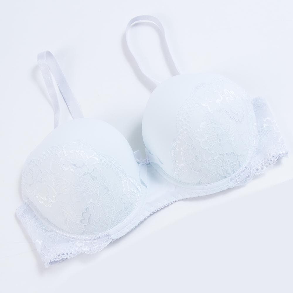 Women's Bras Sexy Intimate Underwear Plus Size Bra Underwired Floral Lace Print Push Up Lingerie 40DDD white