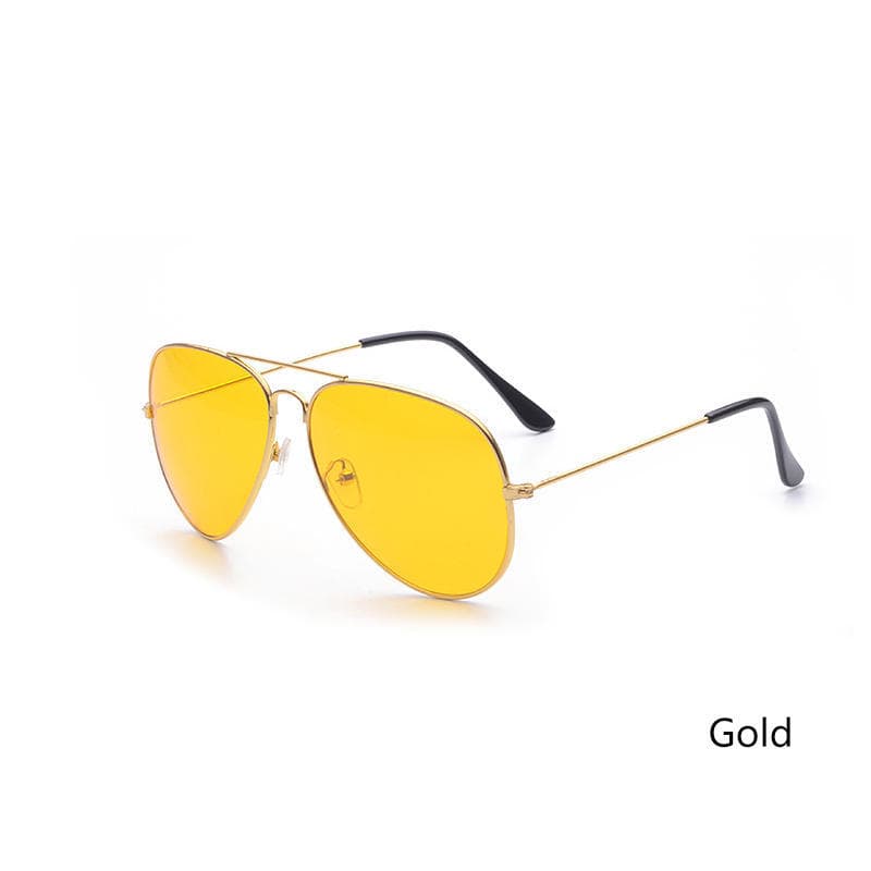 Vision Night Glasses for Driving Polarized Aviation Yellow Sunglasses Men Night Vision Pilot Eyewear 2 gold