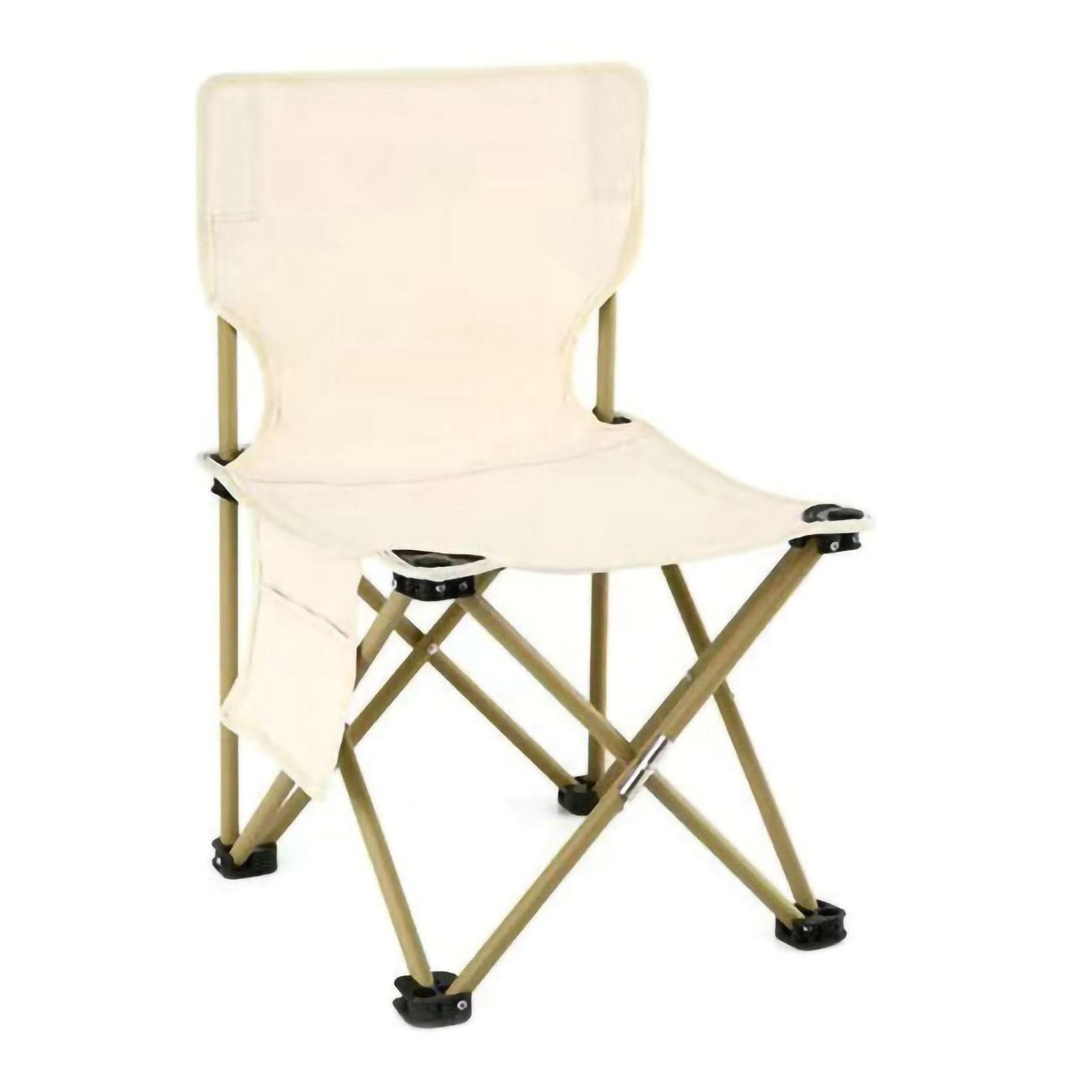Camping Folding Chair Iron Tube Oxford Cloth Portable Outdoor Stool for Leisure Beach Picnic Black