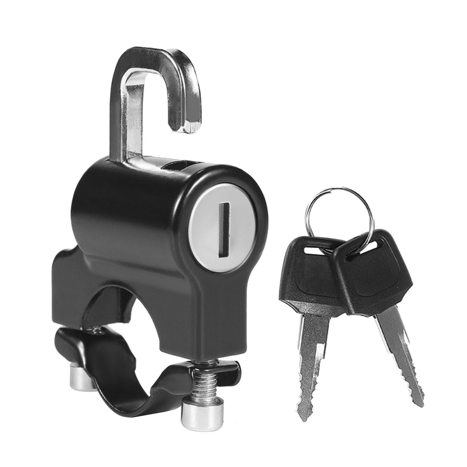 Universal Motorcycle Helmet Lock Anti-Theft Helmet Security Lock Metal 22mm-26mm Black with 2 Keys black