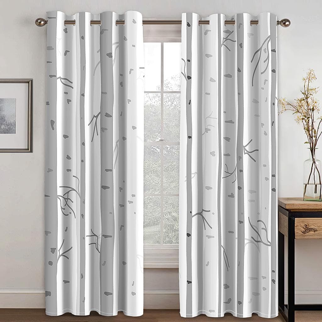 Bamboo Curtains Bamboo 3D Printed Nature Wood Natural Zen Asian Chinese Style Wildlife Home Decor Living Room Bedroom 132W164H(CM)52x65in&Hook