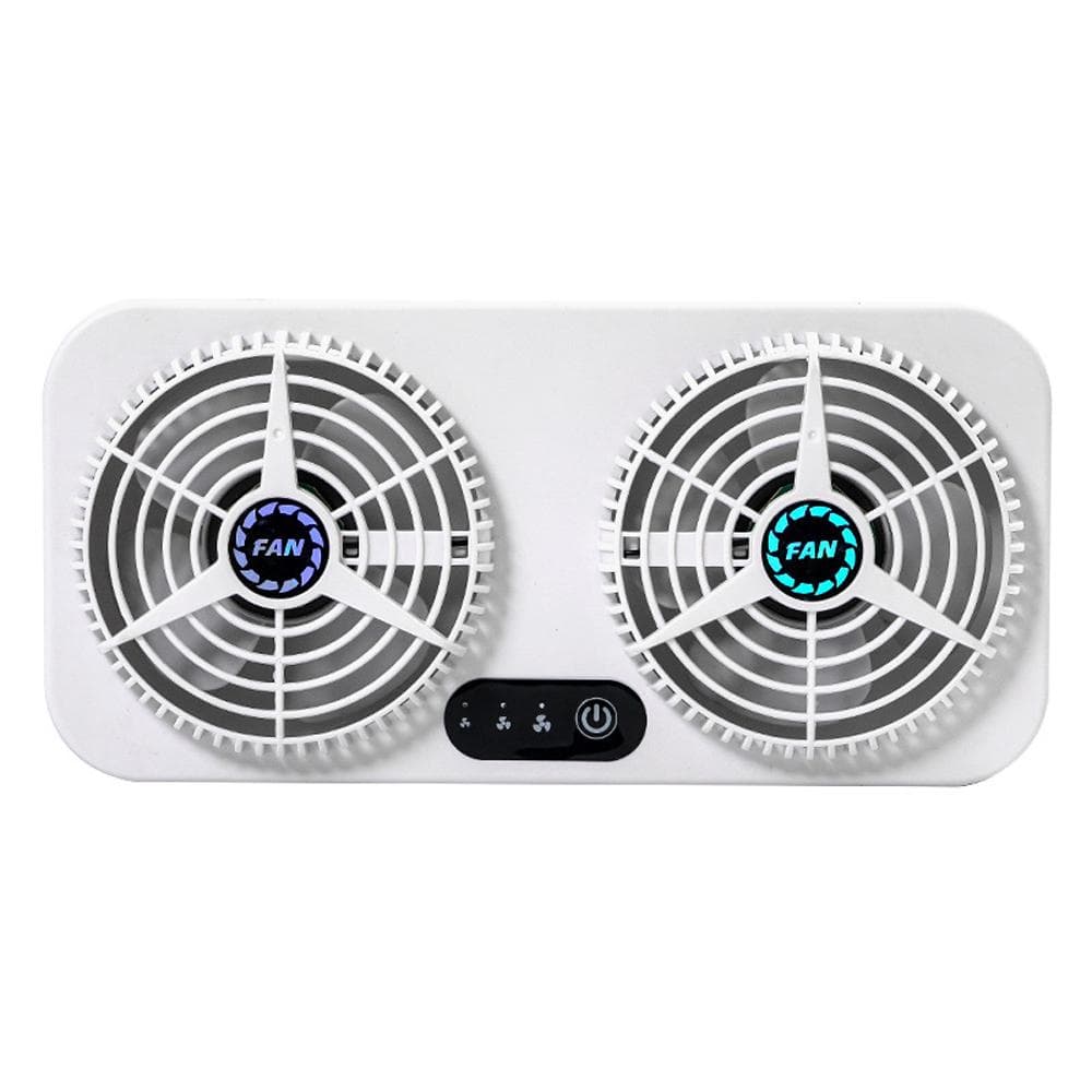 Car Exhaust Fan USB Air Circulation Fan Ventilator Silent Air Vent Cooler Cooling Fan with 3 white
