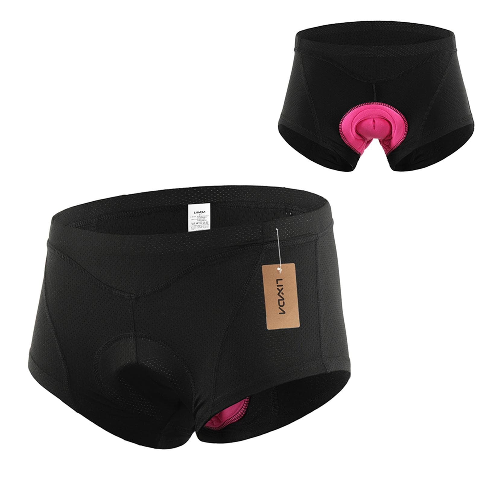 Lixada Women Bike Underwear 3D Gel Padded Bicycle Briefs MTB Cycling Biking Underwear Shorts S black