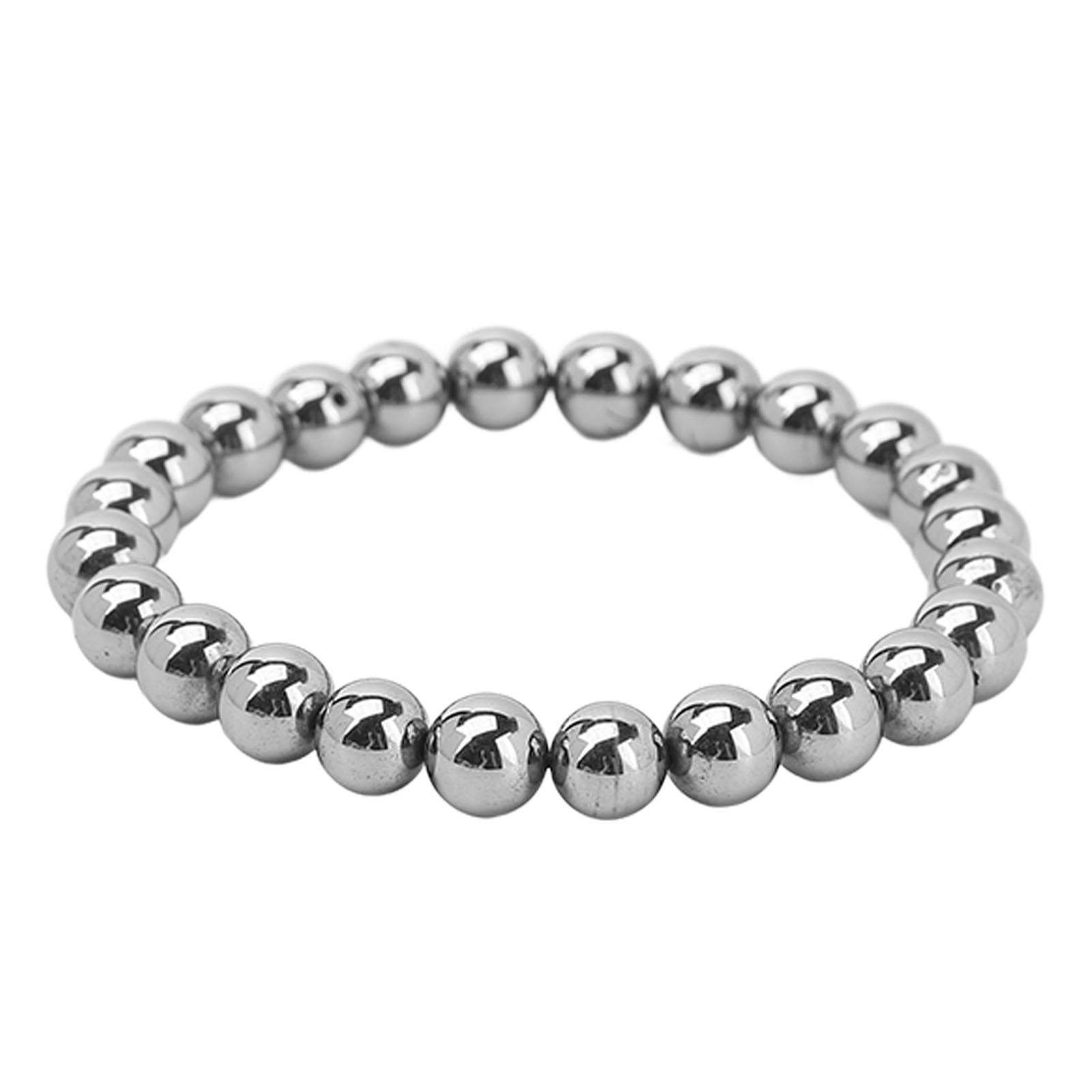 8mm Terahertz Bracelet Elastic Rope Fatigue Relief Energy Stone Bracelet for Men Women