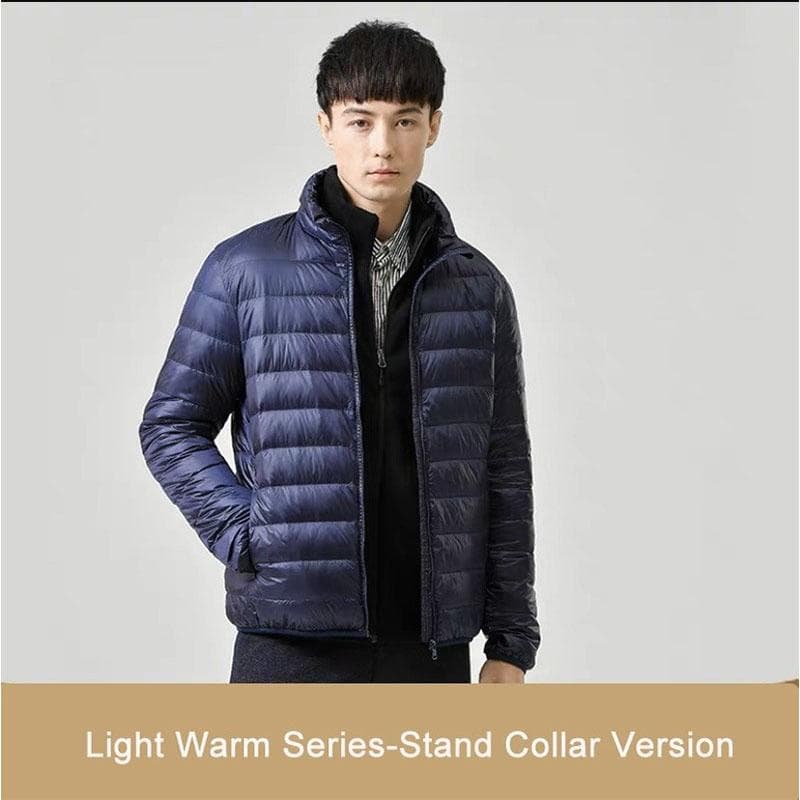 New Men's Ultra Lightweight Packable Down Coat Comfortable Windproof Waterproof Coat Men Soft Comfortable Jackets Plus Size L