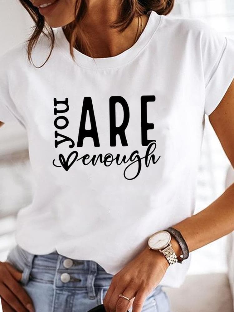 (Asian Size) Women Watercolor Trend Sweet Lovely Short Sleeve Fashion Print Lady Tee Top Clothing Casual Tshirt Female Graphic T-shirts XXL