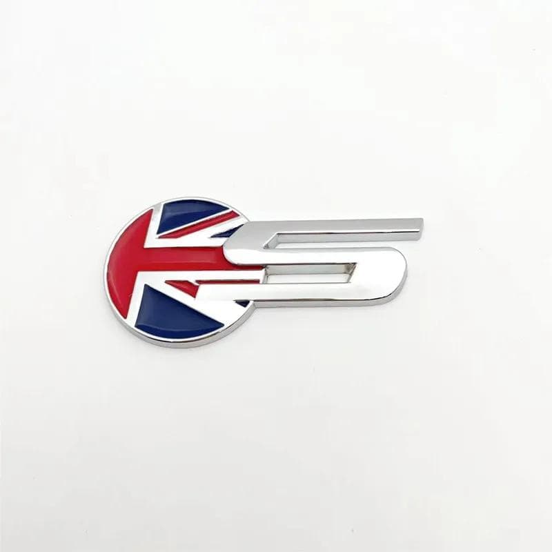 3D Metal S Logo Letters Car Rear Boot Trunk Emblem Badge Decal For J-A-G-U-A-R S Type XF X250UK Flag S Sticker Accessories S-Style3