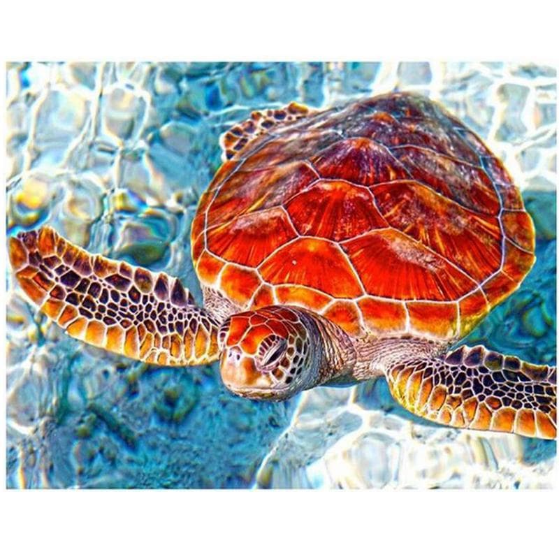 5D DIY Diamond Embroidery Full Round Sea Turtle Patterns Diamond Painting Cross Stitch 20X30CM