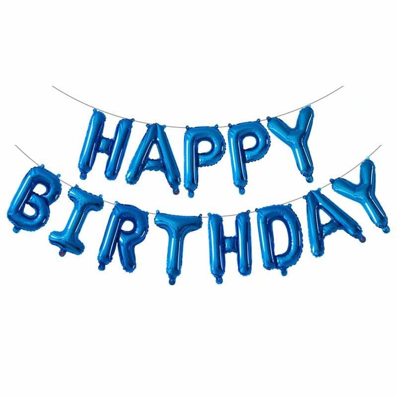13pcs Happy Birthday Decoration Balloons Pink Blue Letter Foil Ballons Set Birthday Party Decor Air Globos Balony Anniversaire 16inch dark blue