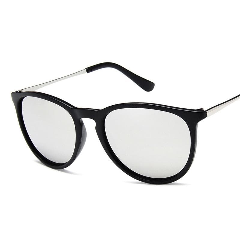 Designer Round Cat Eye Sunglasses Retro Vintage Fashion Driving Shades for Men Mirror Clear Lens Other