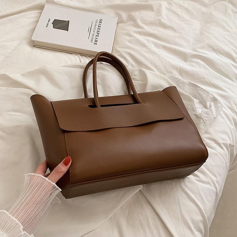 Women's Handbag Senior Sense of Large Bags Large Capacity Handbag Fashion Retro Commuter Tote Bag 30*12*26cm coffee