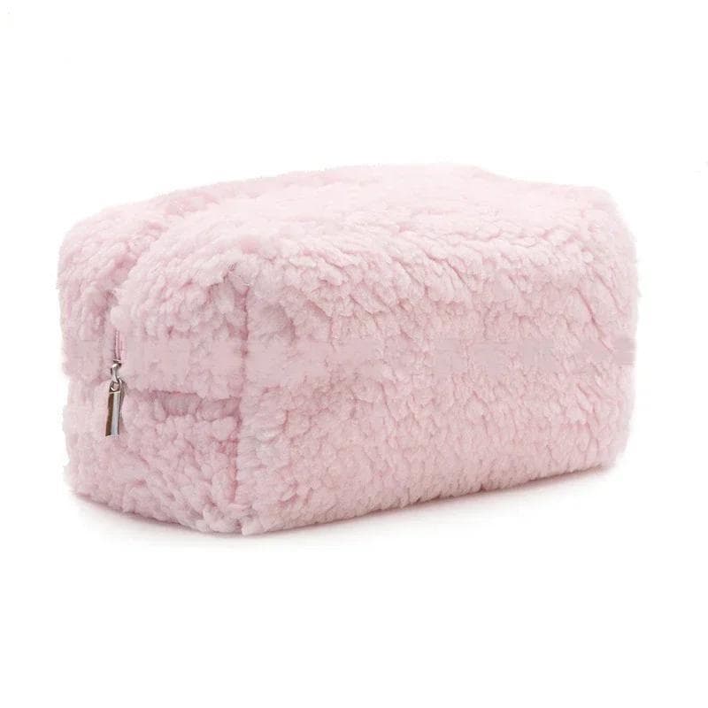 Lambswool Small Cosmetic Bag Cute Plush Makeup Organizer Pouch Kawaii Pencil Case Bags Travel Coin Purse Household Storage
