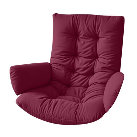 Waterproof Egg Chair Cushion Thicken Patio Hanging Basket Chair Cushion Egg Chair Cushion with Armrests for Indoor Outdoor Basket Swing 120 cm wine red
