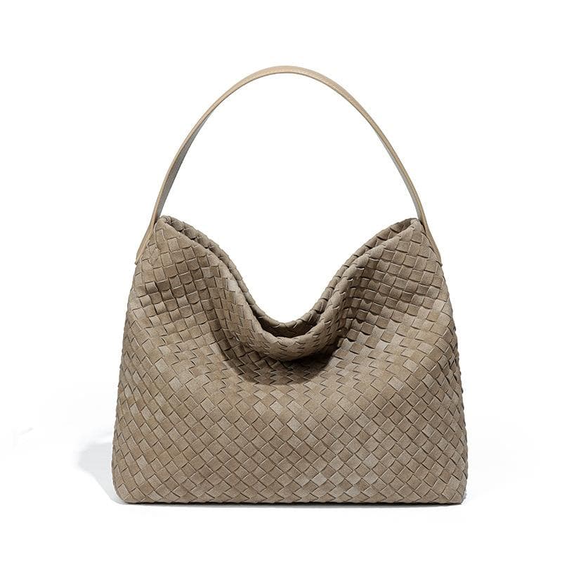 Retro Matte High-capacity Tote Bag, Hand-woven Bag, Light Luxury and Fashionable Single-shoulder Crossbody Women's Bag, Trendy Underarm Bag