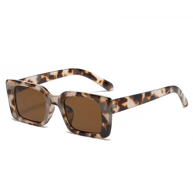 Trending Square Sun Glasses Women Men Retro Leopard Shades UV400 Protection Fashion Small Rectangle Sunglasses