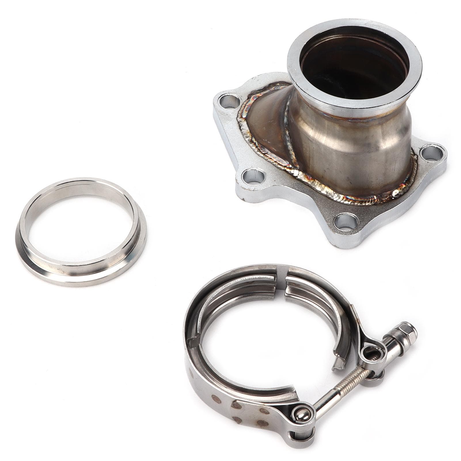 Car 5 Bolts Downpipe Flange to 2.5in V Band Conversion Adapter Replacement for TD04 Turbo Charger