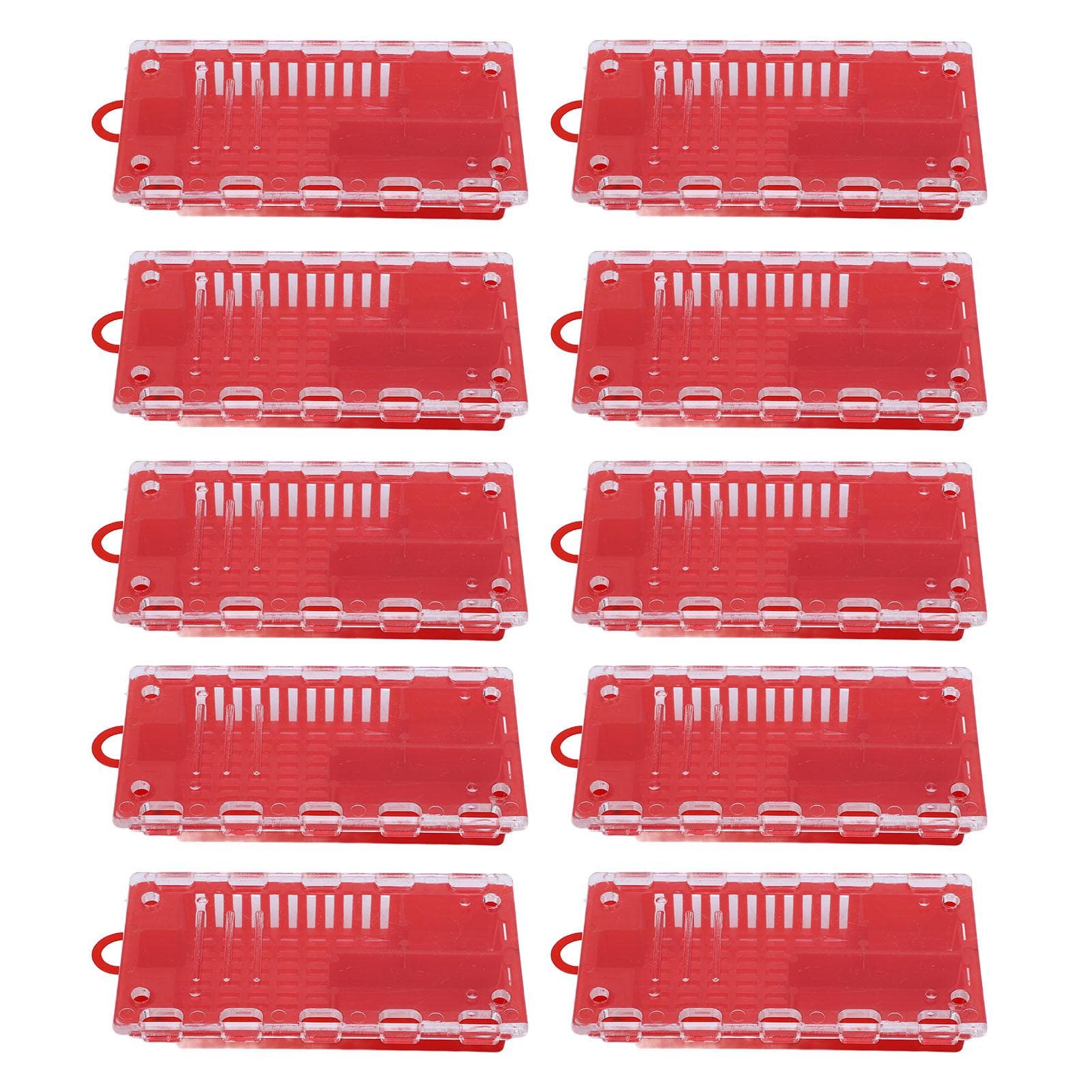 10pcs Queen Bee Cage Plastic Queen Bee Transporting Catcher Beekeeping Supplies Beekeeper Equipment red