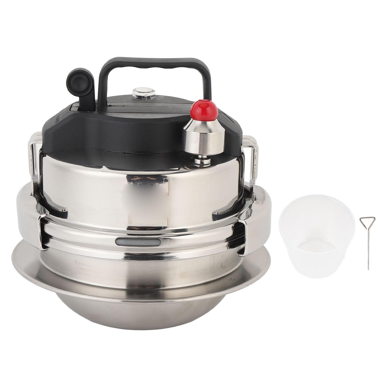 Small Pressure Cooker 304 Stainless Steel Stovetop Pressure Cooker Cookware Pot with Portable Lid 0.8L