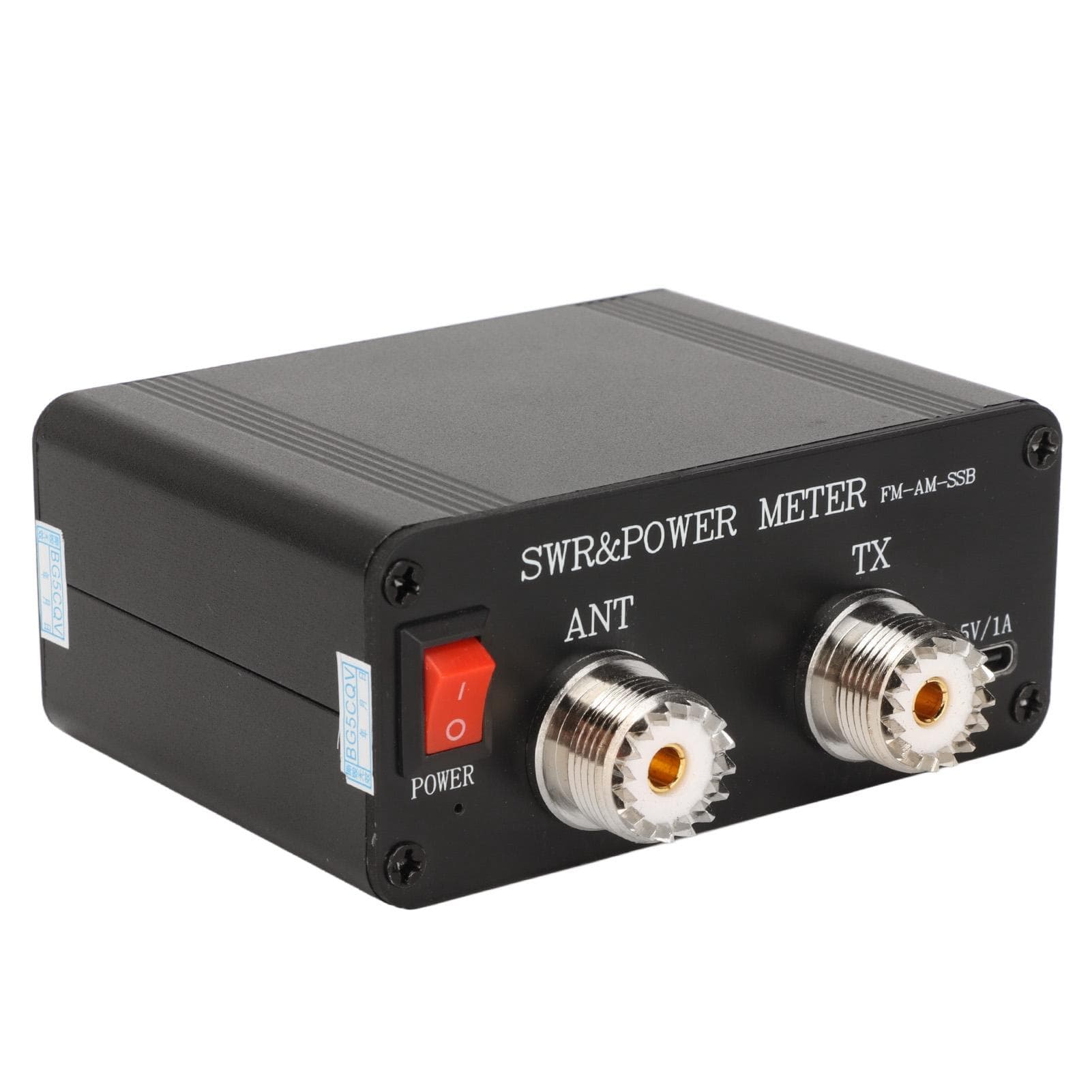 Standing Wave Meter Aluminium Alloy Digital Display 1.8‑50MHz FM AM CW SSB Modes Short Wave Power
