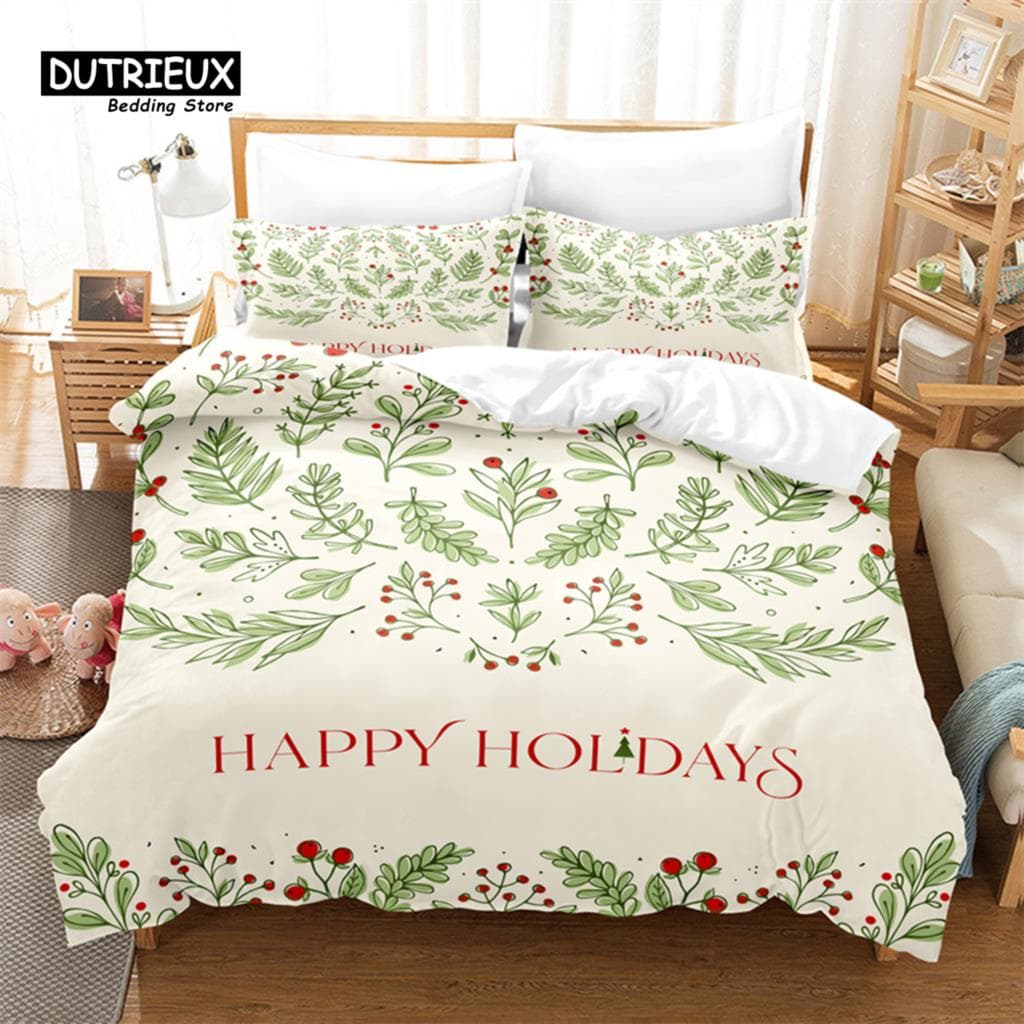 Christmas Letter Duvet Cover Set, Christma Bedding Set, Soft Comfortable Breathable Duvet Cover, For Bedroom Guest Room Decor EU single(135x200cm)