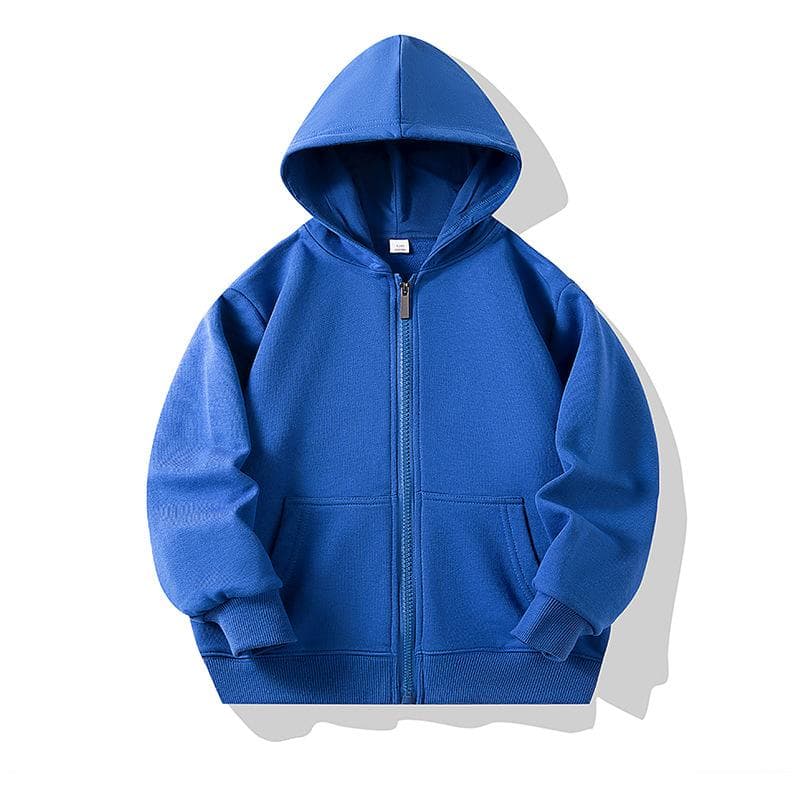 Hoodies for Children 2026 Autumn Zipper Hooded Sweatshirt Infants Boys Girls Clothes Casual Active School Teen Kids Outerwear 140cm blue