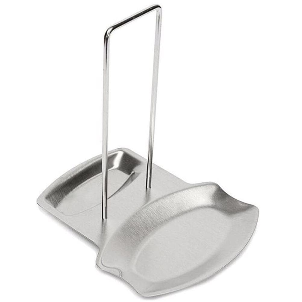 Practical Spoon Rest and Pot Lid Holder Utensil Rest Stainless Steel Pan Pot Cover Lid Rack Shelf L(for 6.5-9kg)
