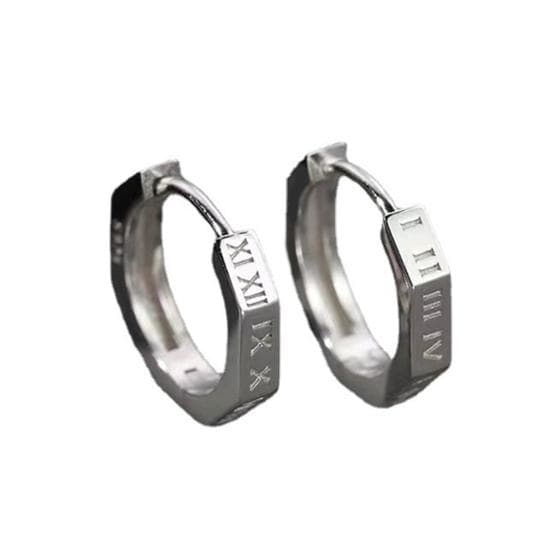 Hoop Earrings Chic Piercing Lightweight Ear Rings Street Style Men Ear Studs Hoop Earrings Jewelry Accessory silver