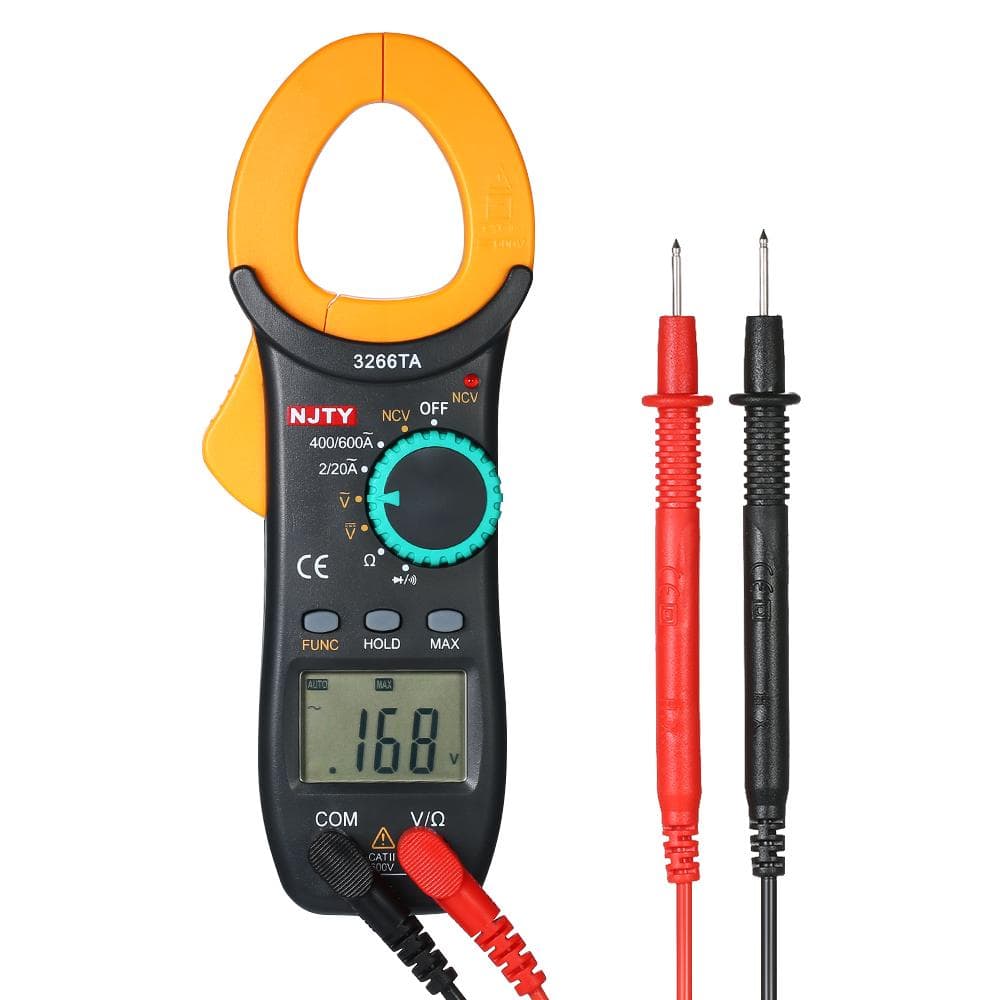 NJTY Digital Clamp Meter 2000 Counts Auto Range Multimeter with NCV Test AC/DC Voltage AC Current