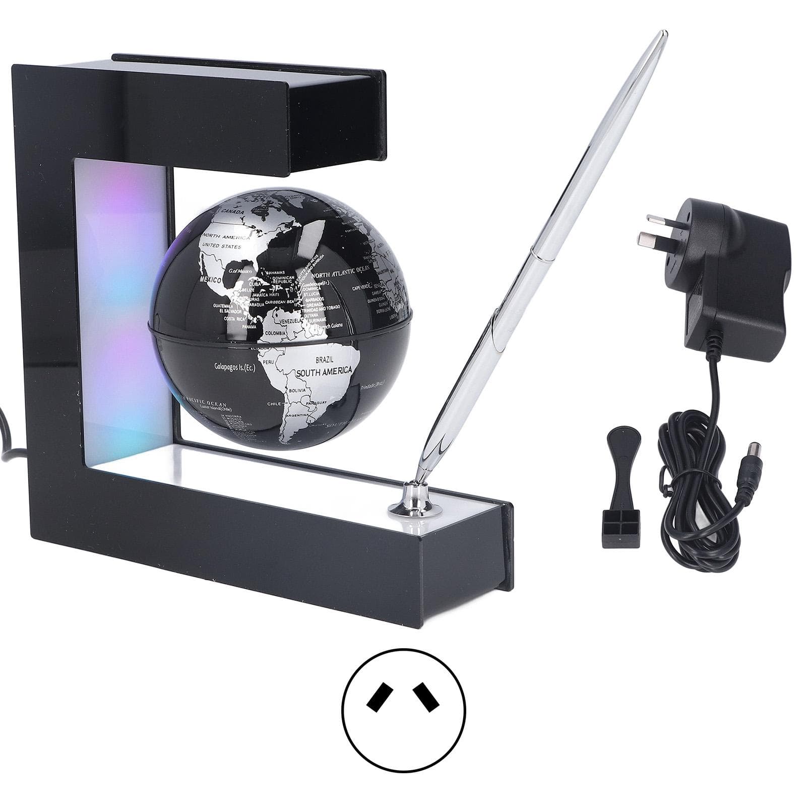 Magnetic Levitation Globe E Shaped Floating Decoration Ornament 100?240V for Home OfficeEU Plug