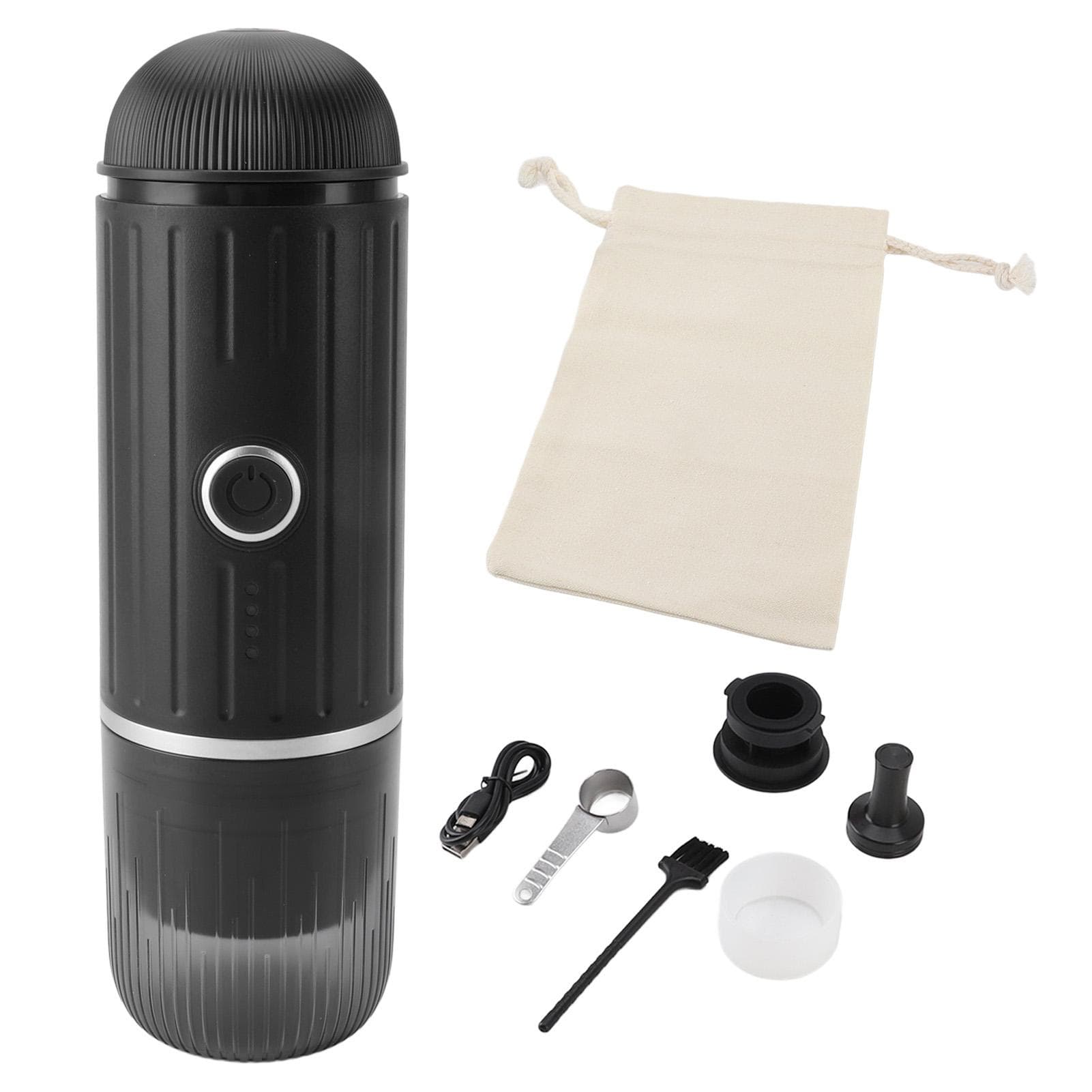 Portable Coffee Machine Self Heating Automatic Extraction Small USB Electric Coffee Maker for Car L black
