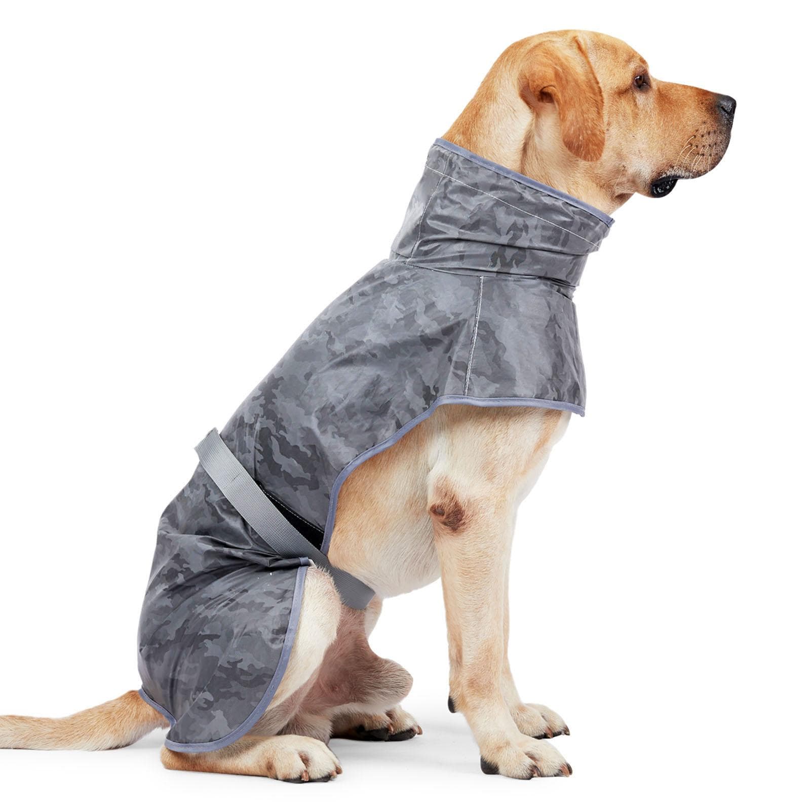 Dog Jacket Reflective Waterproof Night Jackets Small grey