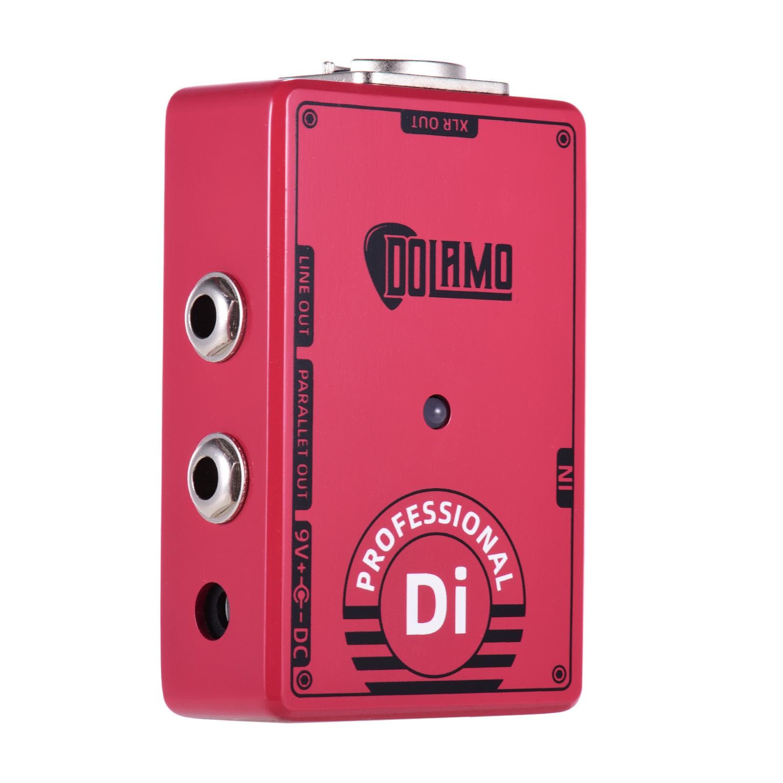Dolamo D-7 Professional DI Box Guitar Effect Pedal with Ground Lift Switch XLR Out for Electric wine red