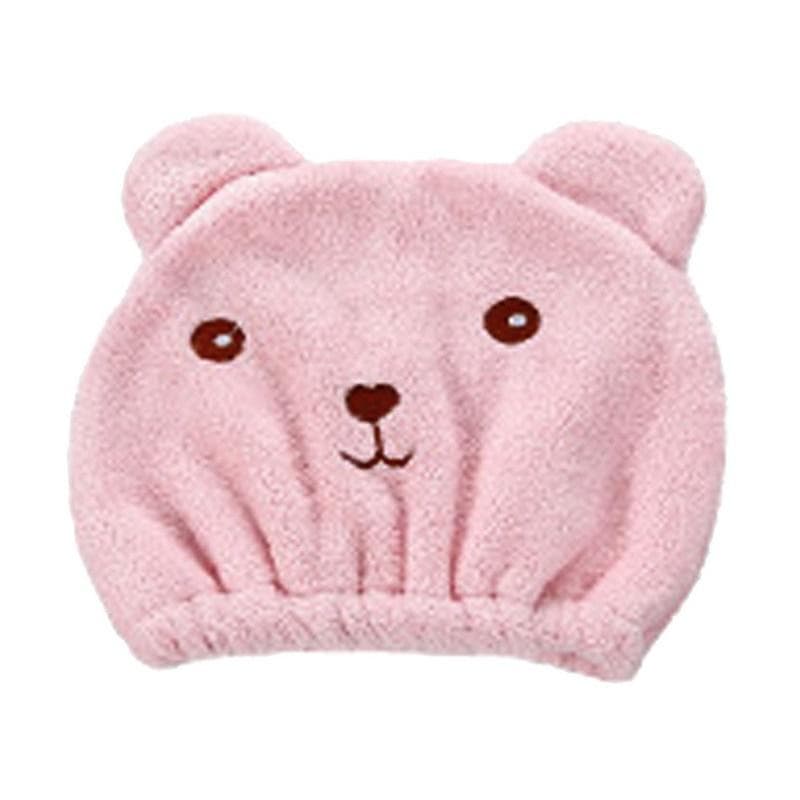 Bathroom Super Absorbent Quick-drying Microfiber Bath Towel Hair Dry Cap Salon pink