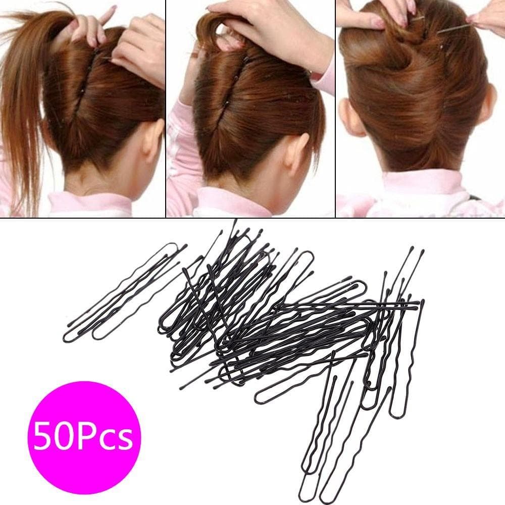 50pcs Black Hairpins For Women Hair Clip Lady Bobby Pins Invisible Wave Hairgrip Barrette Hairclip Hair Clips Accessories