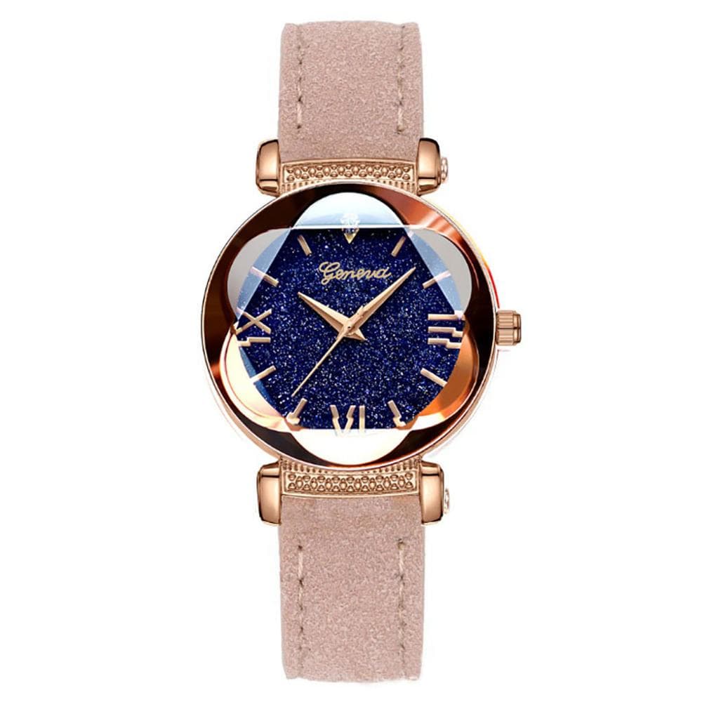 Women Leisure Watch Fashion Leather Quartz Wristwatch Luxury Watch Womens pink
