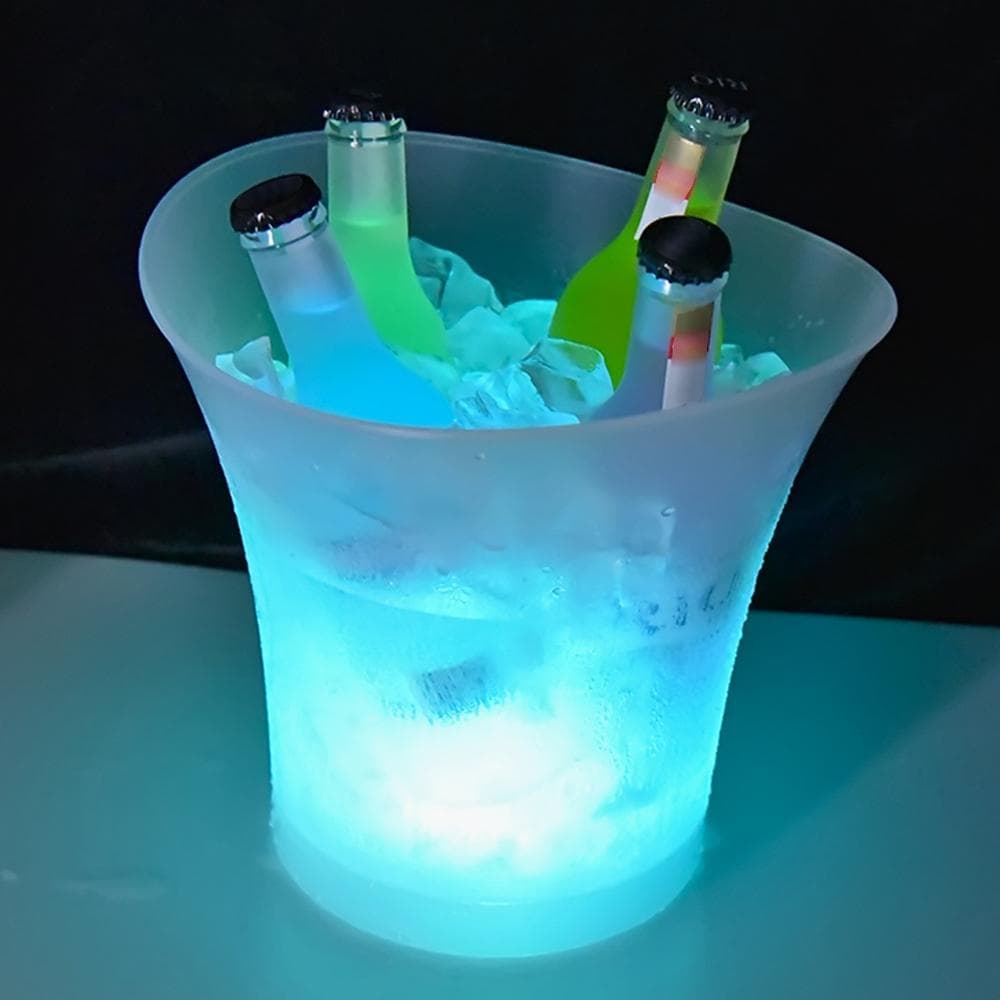 5L High Capacity LED Light Lamp ICE Bucket Curve Design Automatic Color Changing Battery Powered White